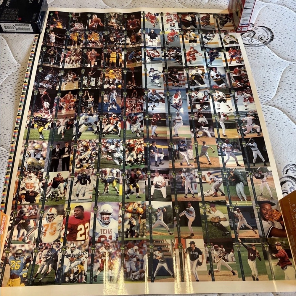 1992 Classic Four Sport Draft Picks Uncut Card Sheet O'Neal Jeter Mourning